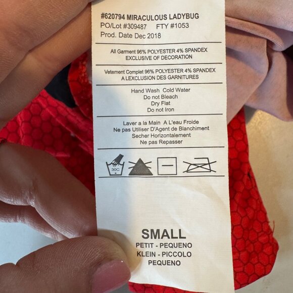 Miraculous Ladybug Costume Girls Red Black Halloween Dress Up Costume Size S - Picture 7 of 13